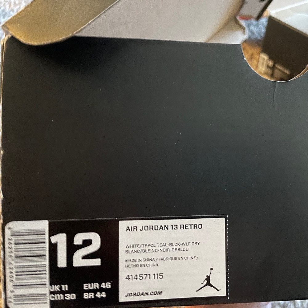 Nike Air Jordan 13 Retro Barons 2014 Size 9 414571-115 White Black Teal OG XIII